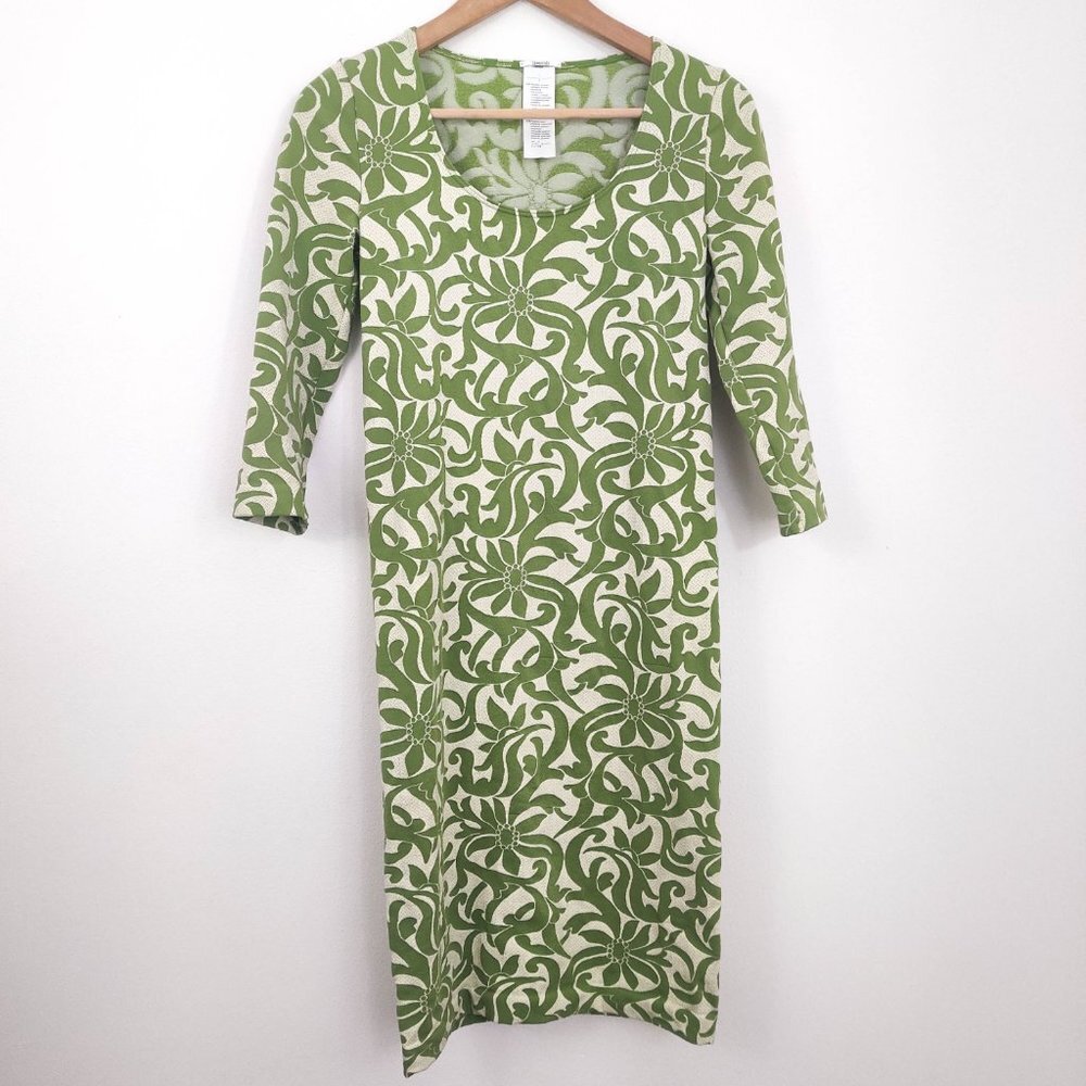 Wolford Green Geometric Printed Midi Dress Small